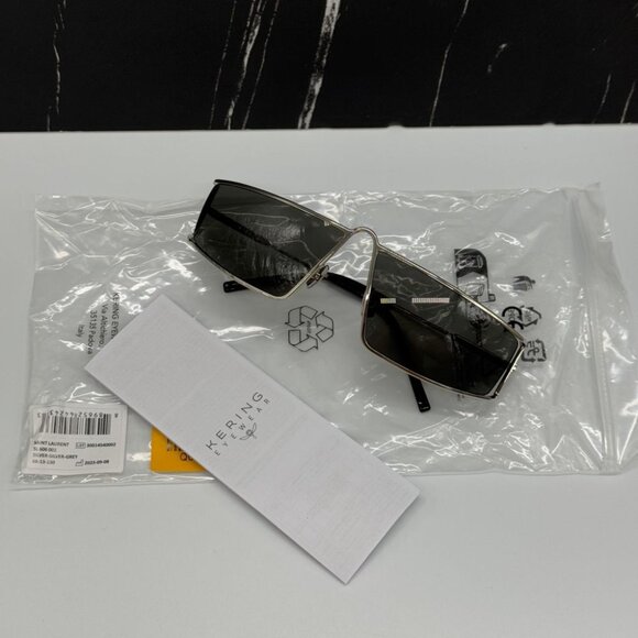 NEW SAINT LAURENT SL606 002  UNISEX SILVER SUNGLASSES SAINT LAURENT SL 606 002 - Picture 9 of 10